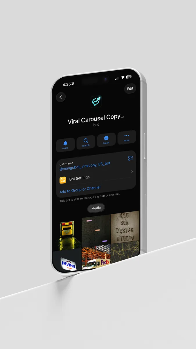 Telegram-Bot, der virale Karussell-Posts erstellt